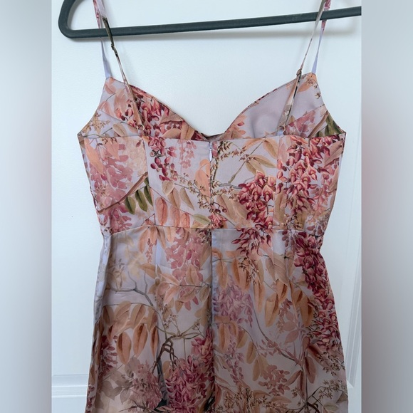 Zimmermann Botanica Silk Floral Midi Dress Pink Ruched NWT Size 1 (US 4) - Picture 8 of 12